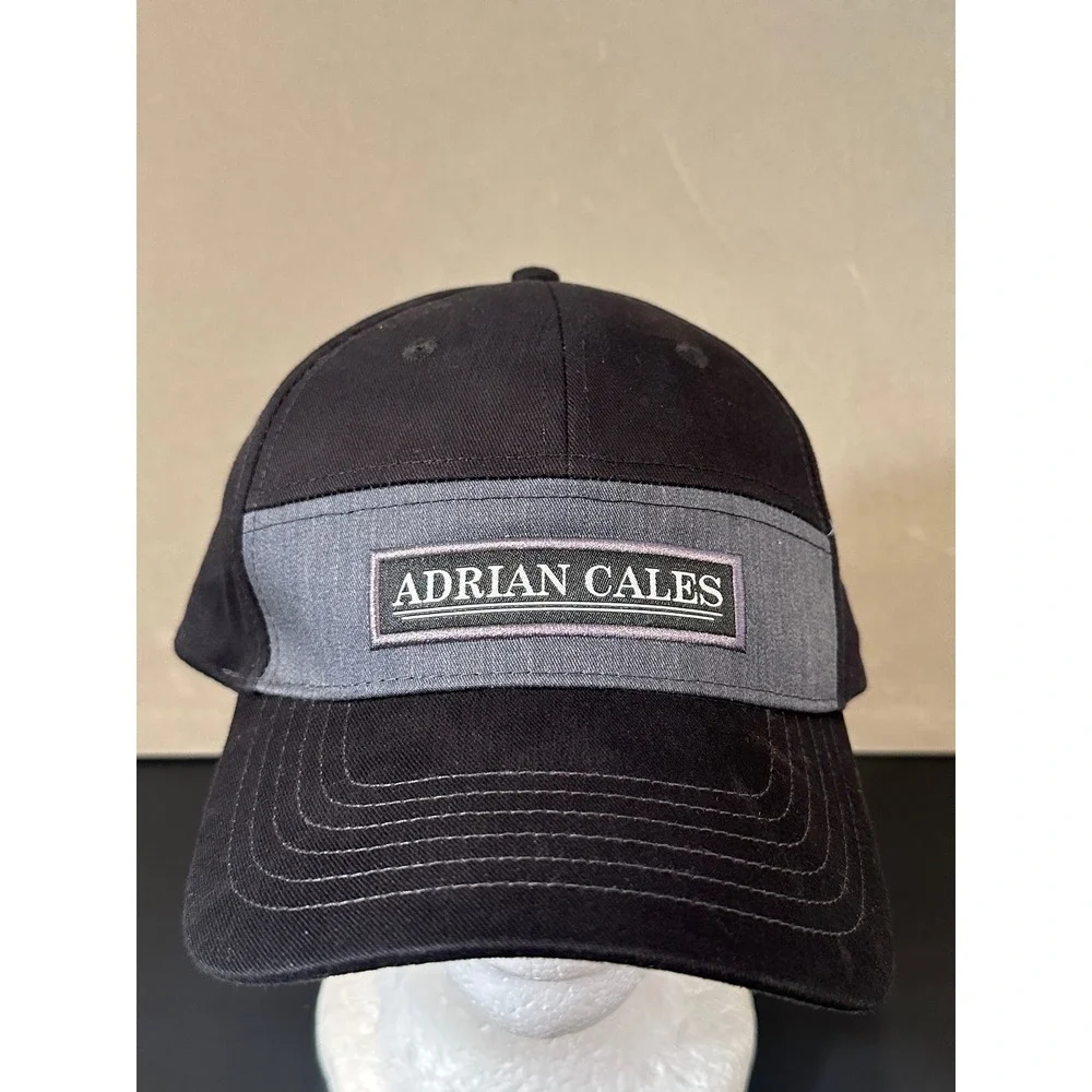 Adrian‎ Cales Success Promotions Black Grey Baseball Cap Adjustable Hat Sample